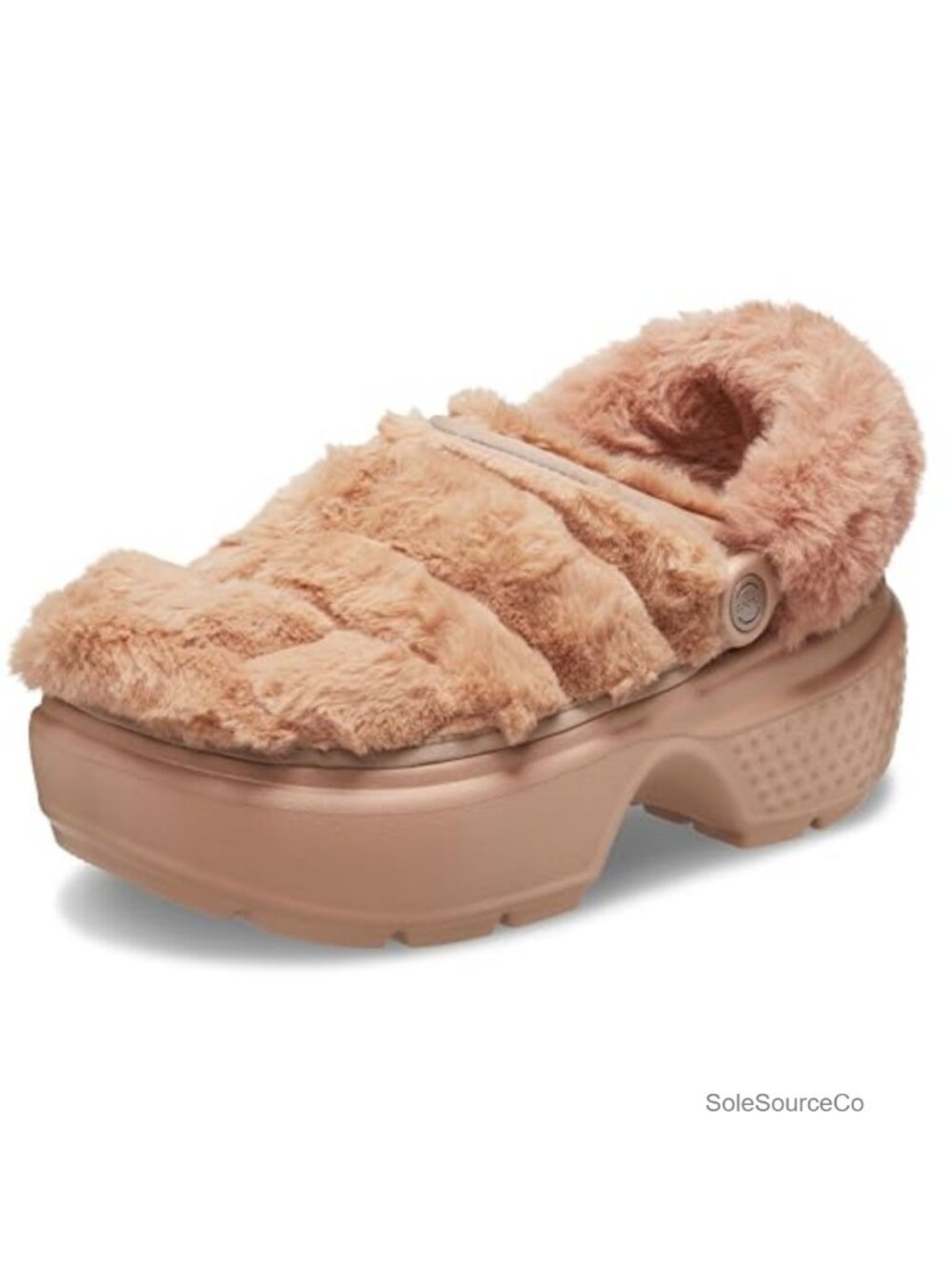 Quilted Faux Fur Lined Clog With Lug Sole Water Resistant Winter Comfort